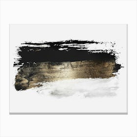 Black And Gold Brush Strokes 18 Canvas Print