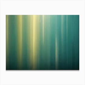 A Vertical Image Of A Green And Yellow Abstract Background, With Vertical Lines Of Light And A Subtle, Grainy Texture Canvas Print