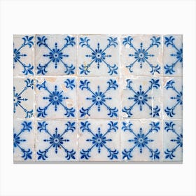 Vintage blue azulejos in Lisbon, Portugal - Alfama , street and travel photography by Christa Stroo Canvas Print