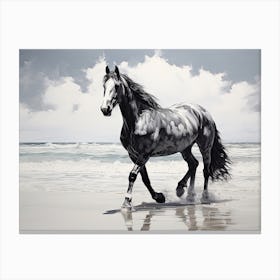 A Horse Oil Painting In Maldives Beaches, Maldives, Landscape 4 Canvas Print