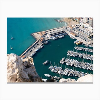 Bird's eye view of the marina in Calpe Canvas Print