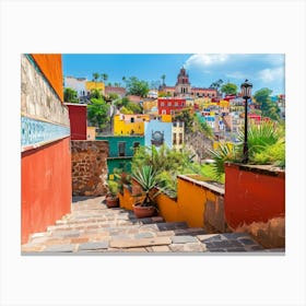 Colorful Mexican Town Canvas Print