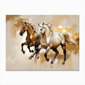Two Horses Running 7 Canvas Print