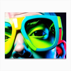 A Man In Multi-Colored Framed Glasses 2 Canvas Print