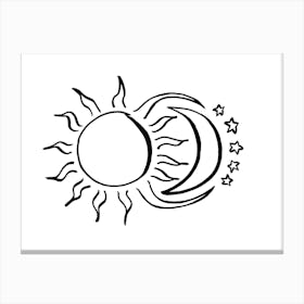 The Sun And Moon And Stars Canvas Print