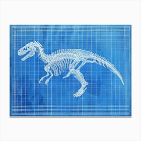 Compsognathus Dinosaur Skeleton Blueprint 2 Canvas Print