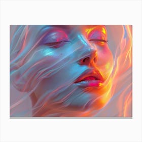 Woman With A Glowing Face Canvas Print