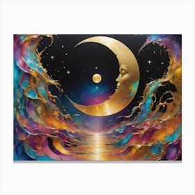 Moon And The Stars Canvas Print