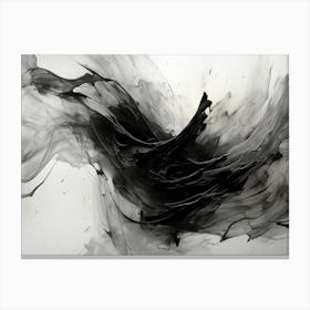 Transcendent Echoes Abstract Black And White 7 Canvas Print