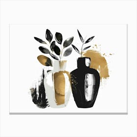 Black And Gold Vases 2 Canvas Print