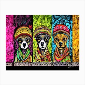 Chihuahua Colors - Three Chihuahuas Canvas Print