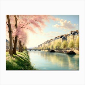 Spring Morning On The Seine Canvas Print
