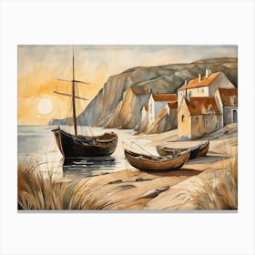 European Coastal Painting (86) Canvas Print