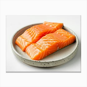 Salmon On A Plate 14 Canvas Print