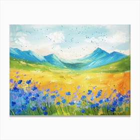 Blue Flowers In The Mountains Canvas Print