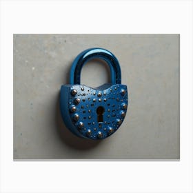 Blue Padlock Canvas Print