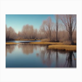 Pond With Trees Canvas Print