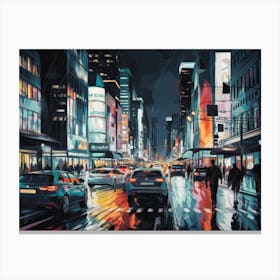 Night In New York City Canvas Print