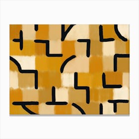 Ochre Checked Blackburn Canvas Print