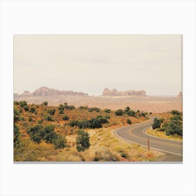 Desert Highway Scenery Canvas Print