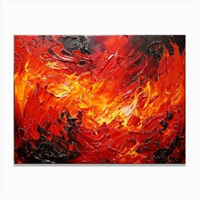 Abstract Art Capturing The Essence Of Burning Passion Hues Of Red And Orange Dance In A Turbulent I Canvas Print