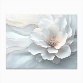 3d Art With Beautiful White Marble Flower Beautiful Abstract Canvas Print