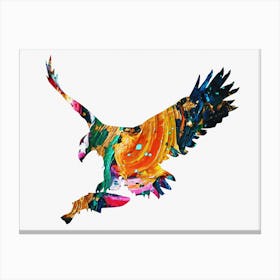 Animal Negative Space ― Eagle Preys On Fish Canvas Print