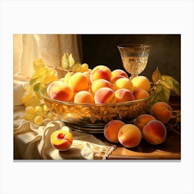 Peaches And Grapes Canvas Print