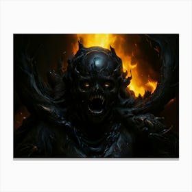 Demon On Fire Canvas Print
