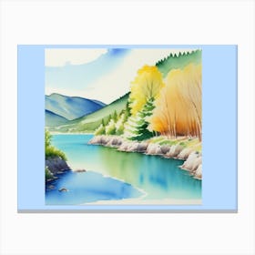 Authentic Landscape Watercolor Painting Canvas Print