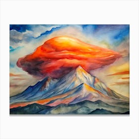 A Depiction Of Fiery Red And Orange Lenticular Clo Canvas Print