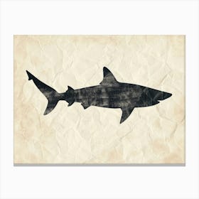 Grey Shark Silhouette 7 Canvas Print