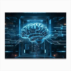 A Cybernetic Brain Illustration Abstractly Representing Human Emotion And Neural Connections Embed (4) Canvas Print