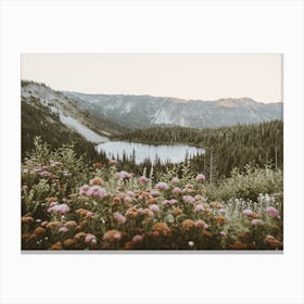 Alpine Lake Wildflowers Canvas Print