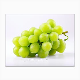 Green Grapes Isolated On White Background 1 Canvas Print