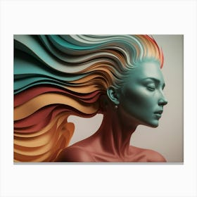 Girl with hair in the wind Canvas Print