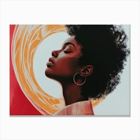 Woman With Afro Canvas Print