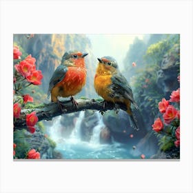 Beautiful Bird on a branch 4 Canvas Print