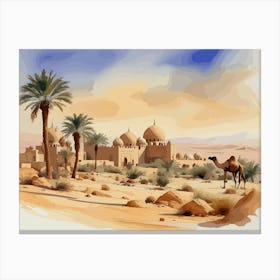 Camels In The Desert 3 Canvas Print