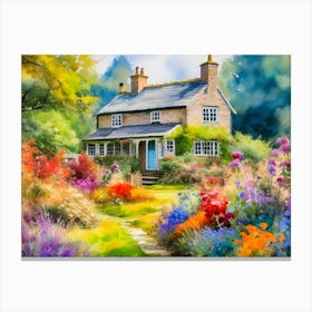 Cottage In The Garden Canvas Print