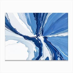 Abstract Blue And White Painting Canvas Print