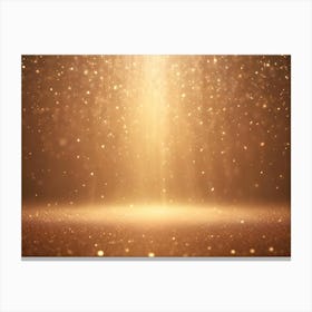 A Golden Background With Sparkling Dust Falling And A Beam Of Light Shining From The Top, Creating A Magical And Celebratory Atmosphere Canvas Print