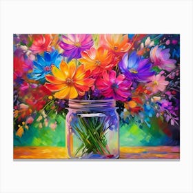 Flowers In A Jar Canvas Print