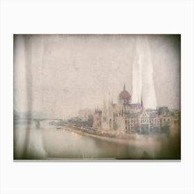 Hungarian Parliament In Winter Canvas Print