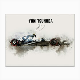 Yuki Tsunoda Alpha Tauri Car Canvas Print