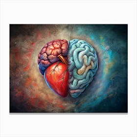 Human Heart And Brain Canvas Print