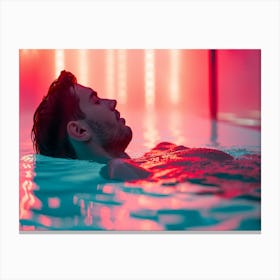 Man Swim in The Pool Canvas Print