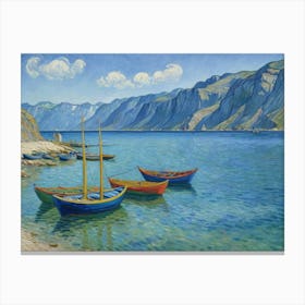 Few Boats At The Beach Canvas Print