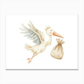 Stork With Bag Canvas Print