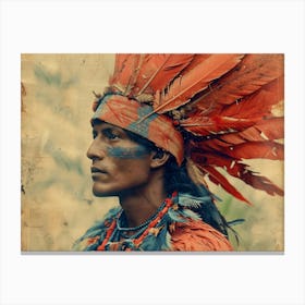 The Rebuff: Ornate Illusion in Contemporary Collage. Native American Canvas Print